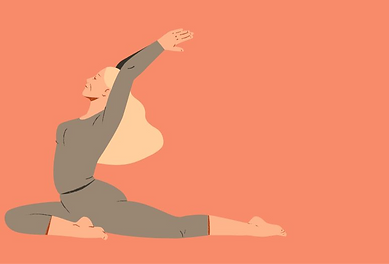 Dessin d'une femme pratiquant le yoga
