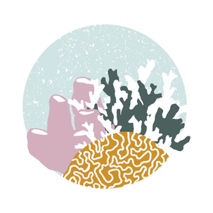 coral reef paper cutout scene design