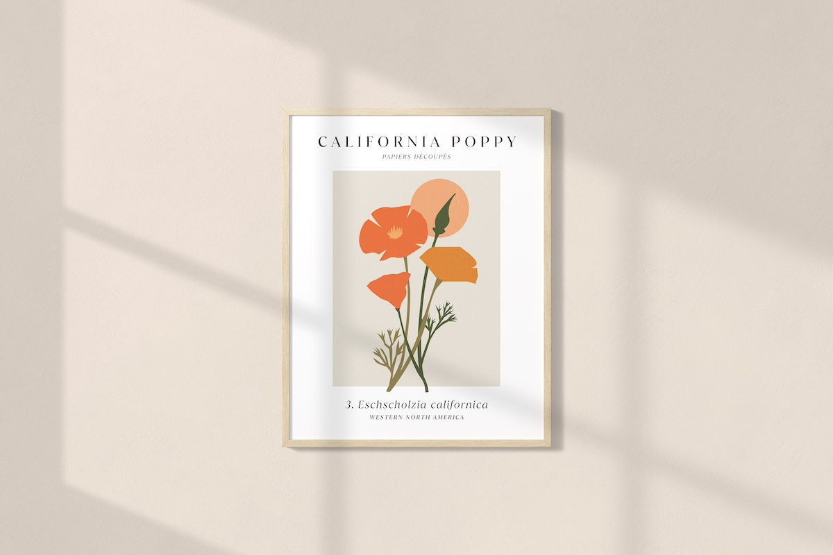 CALIFORNIA POPPY Cut Paper Native Plants