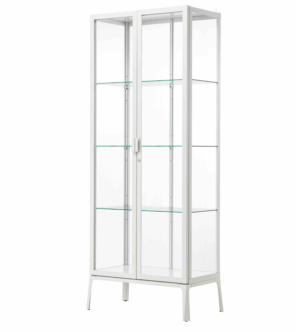 MILSBO 玻璃門貯物櫃, 白色, 73x175 厘米 HKD_MOP $1,799(圖片由IKEA提供)