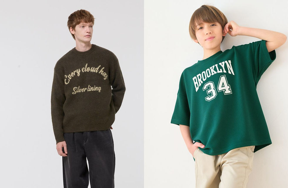 左:馬海毛風格LOGO針織毛衣 (男女同款)(原價:HK$149,情人節限定價:HK$99)|右:馬海毛風格LOGO針織毛衣 (男女同款)(原價:HK$149,情人節限定價:HK$99)(圖片由comcoca提供)