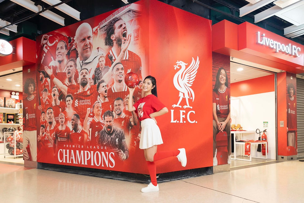 利物浦奪冠主題的冠軍紅牆(圖片由港鐵提供)