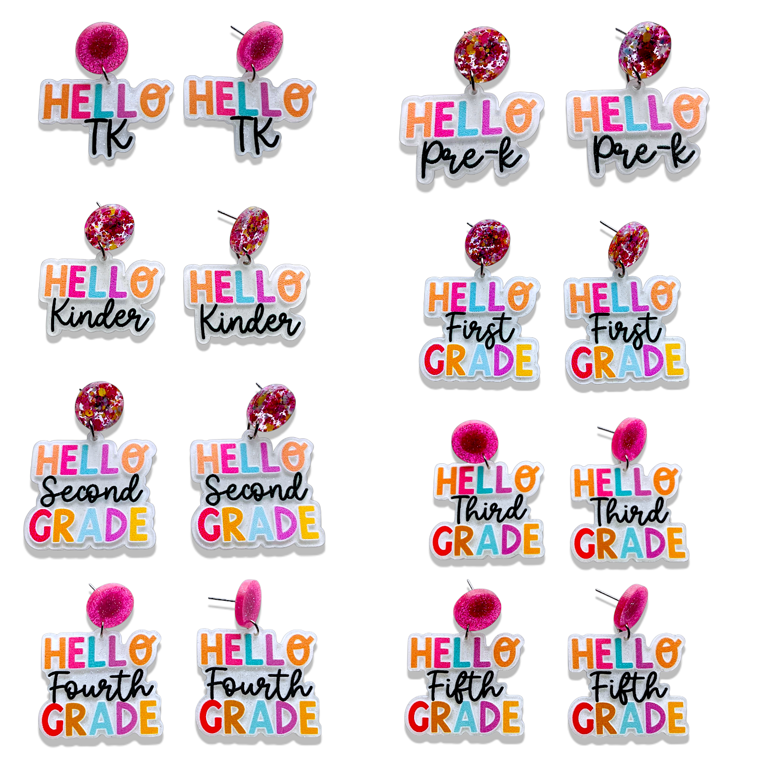 Hello Grade level earrings