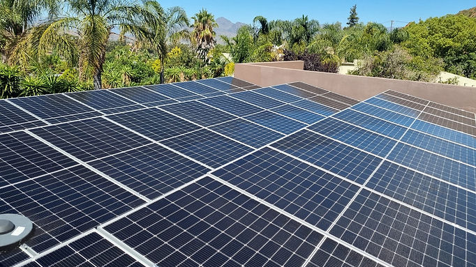 Residential photovoltaic panel cleaning by Solar Clean Cape.