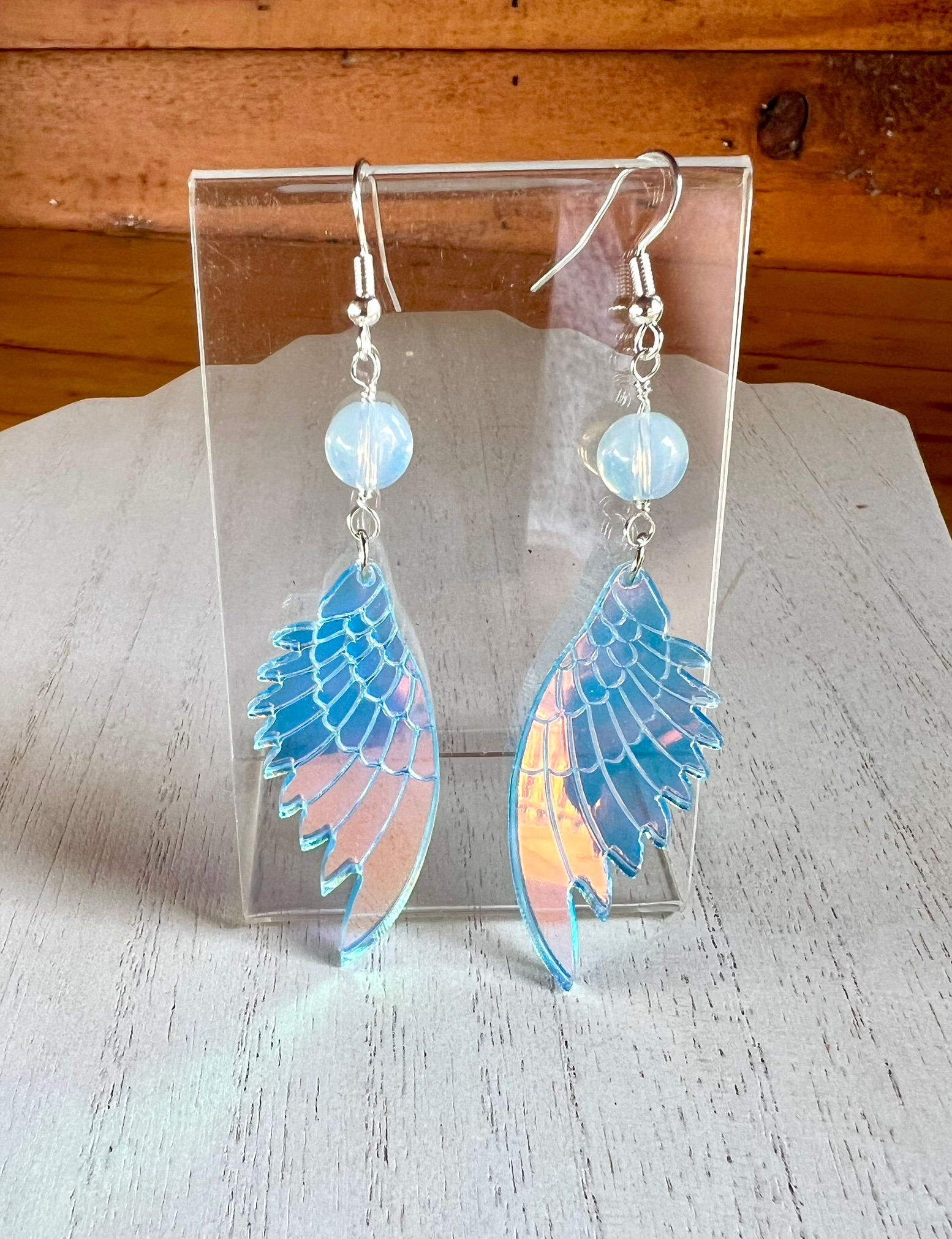 Moonstone and Wings Earrings