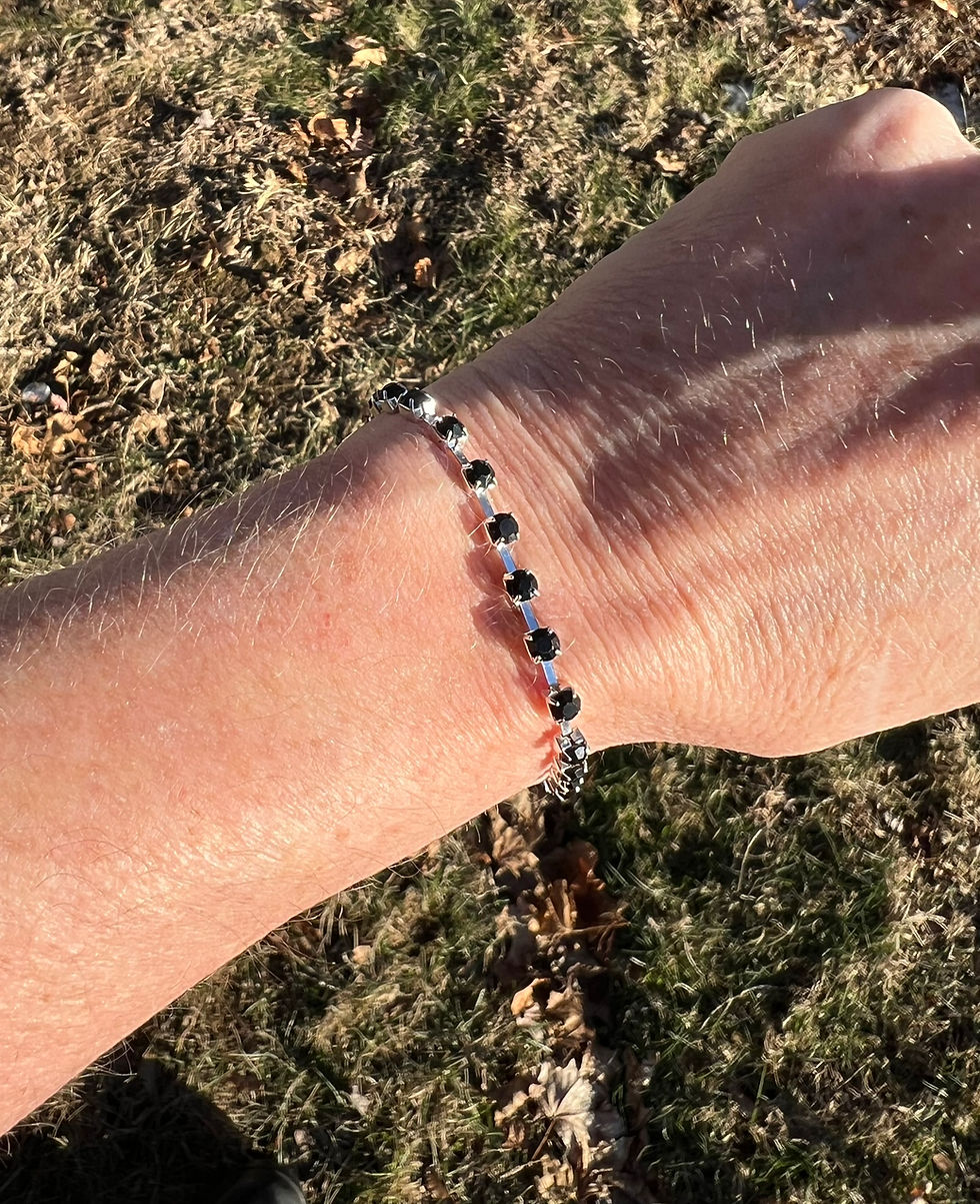 Thumbnail: Black Crystal Elegance Necklace, Bracelet and Earrings