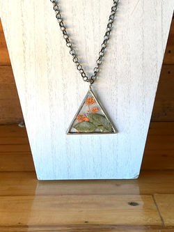 Dried Orange Floral Pendant