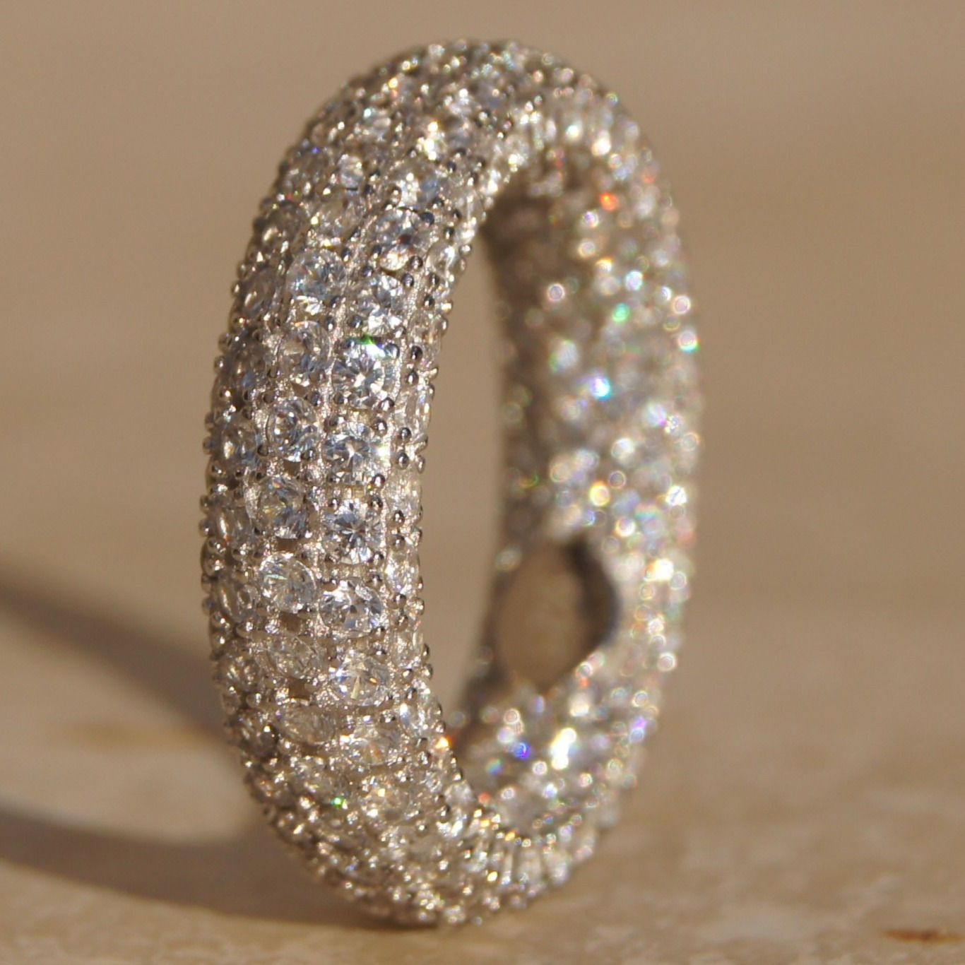 Silver Diamante Covered Ring