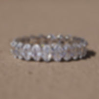 Sterling Silver Oval Diamante Ring