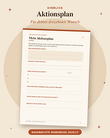 Vorschauseite "Aktionsplan" aus dem Rauhnächte-Workbook für den dreizehnten Wunsch