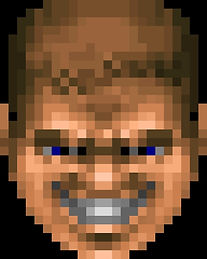 The face of the Doom protagonist as seen in the game’s health bar, often remixed or parodied.