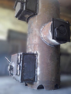 на печь для бани с двумя каменками