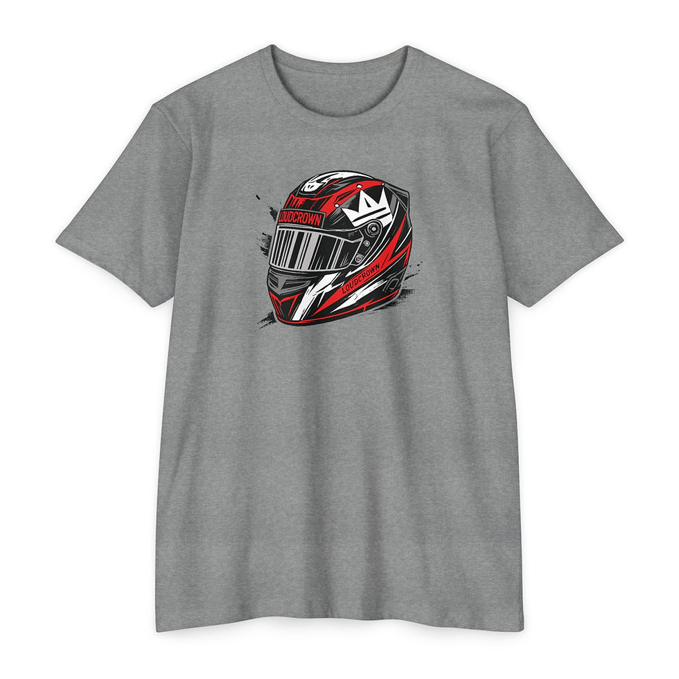 LoudCrown Race Red Helmet Racing Tee