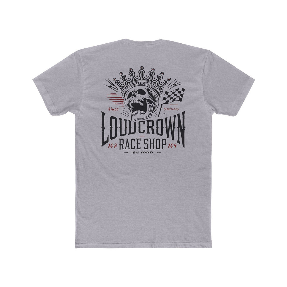 Thumbnail: LOUDCROWN RACE SHOP T-SHIRT, MOTORSPORT TEES, RACING TEES, KARTING TEES, MOTORSPORT T SHIRTS, RACING T SHIRTS, KARTING