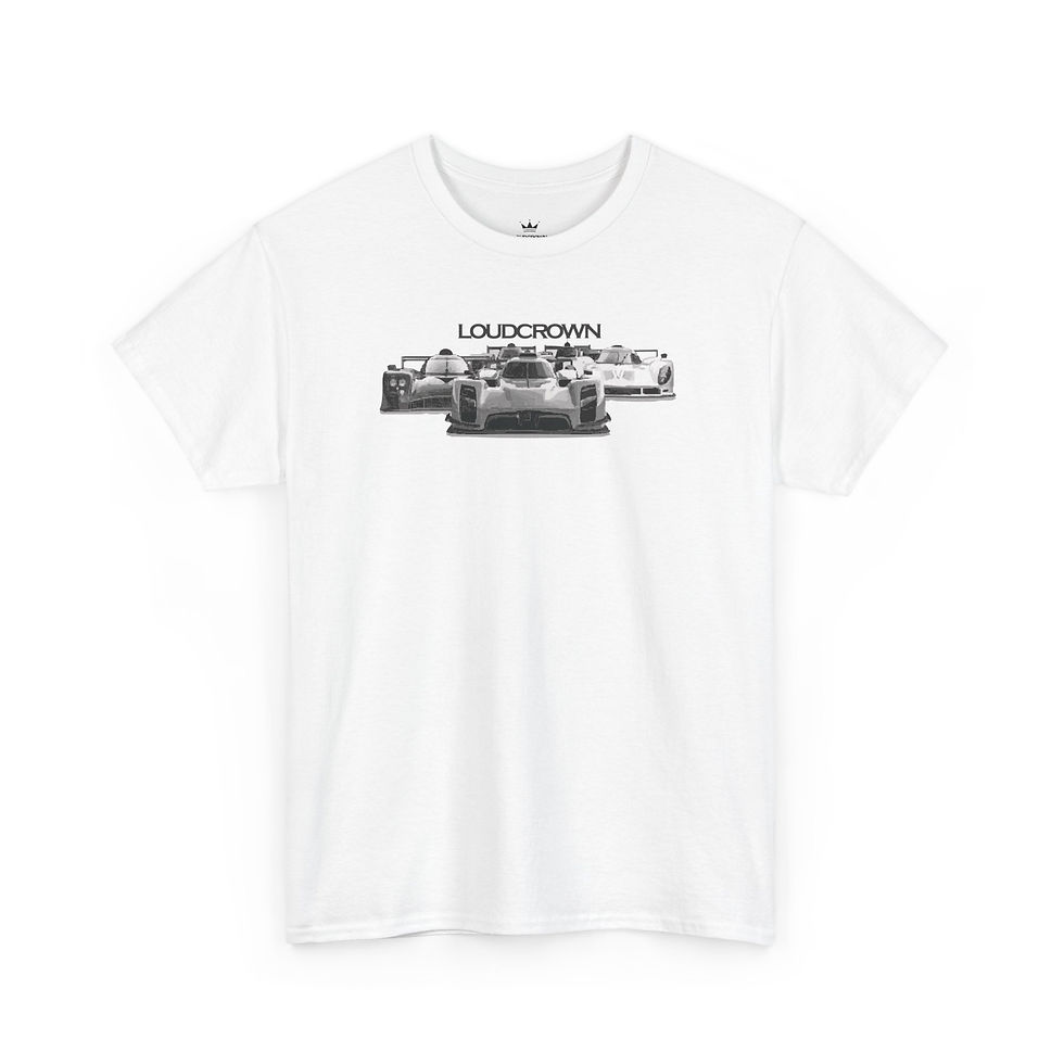Thumbnail: LoudCrown Hyper Cars Graphic Heavy Cotton Racing Tee white