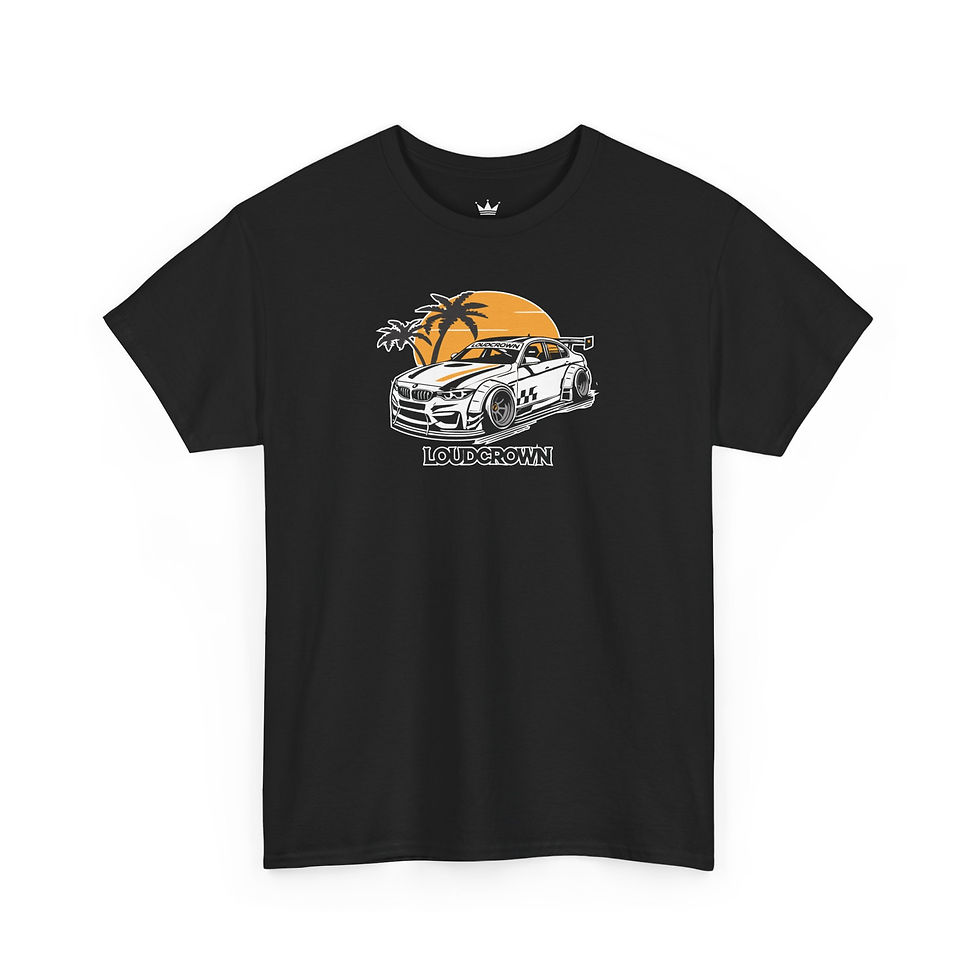 LoudCrown Sunset BMW Tee, RAcing tees, BMW shirts, M Series Tees, M3 Tees
