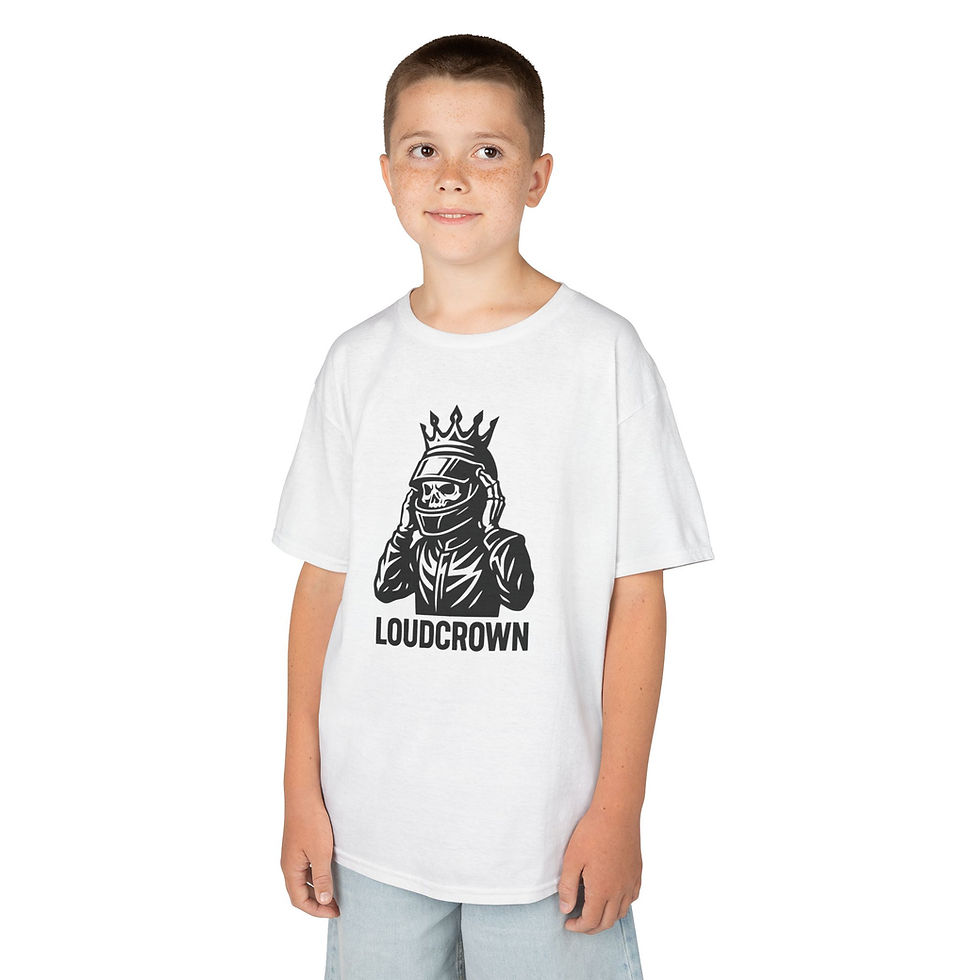 Thumbnail: LoudCrown Skelly Rider Kid's Racing shirt, kid's racing tees, kid's racing t-shirt