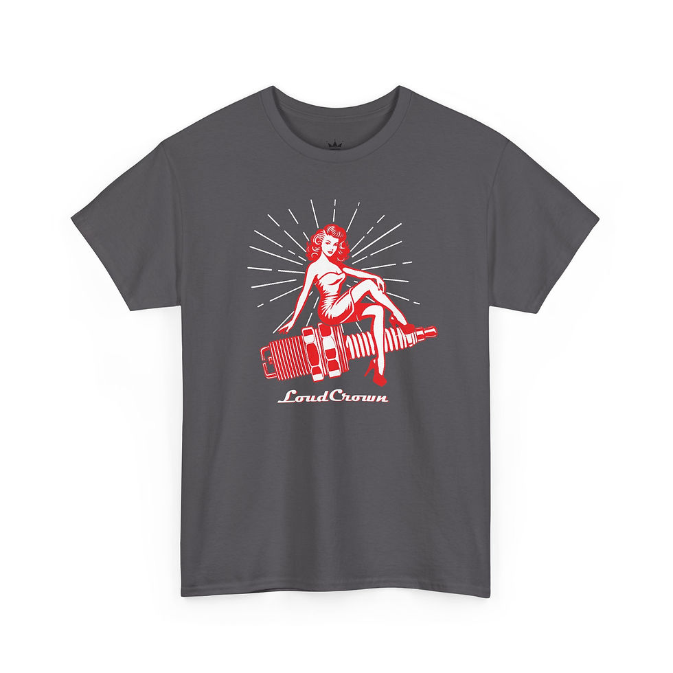 Thumbnail: LoudCrown Pin up Graphic Heavy Cotton Racing Tee