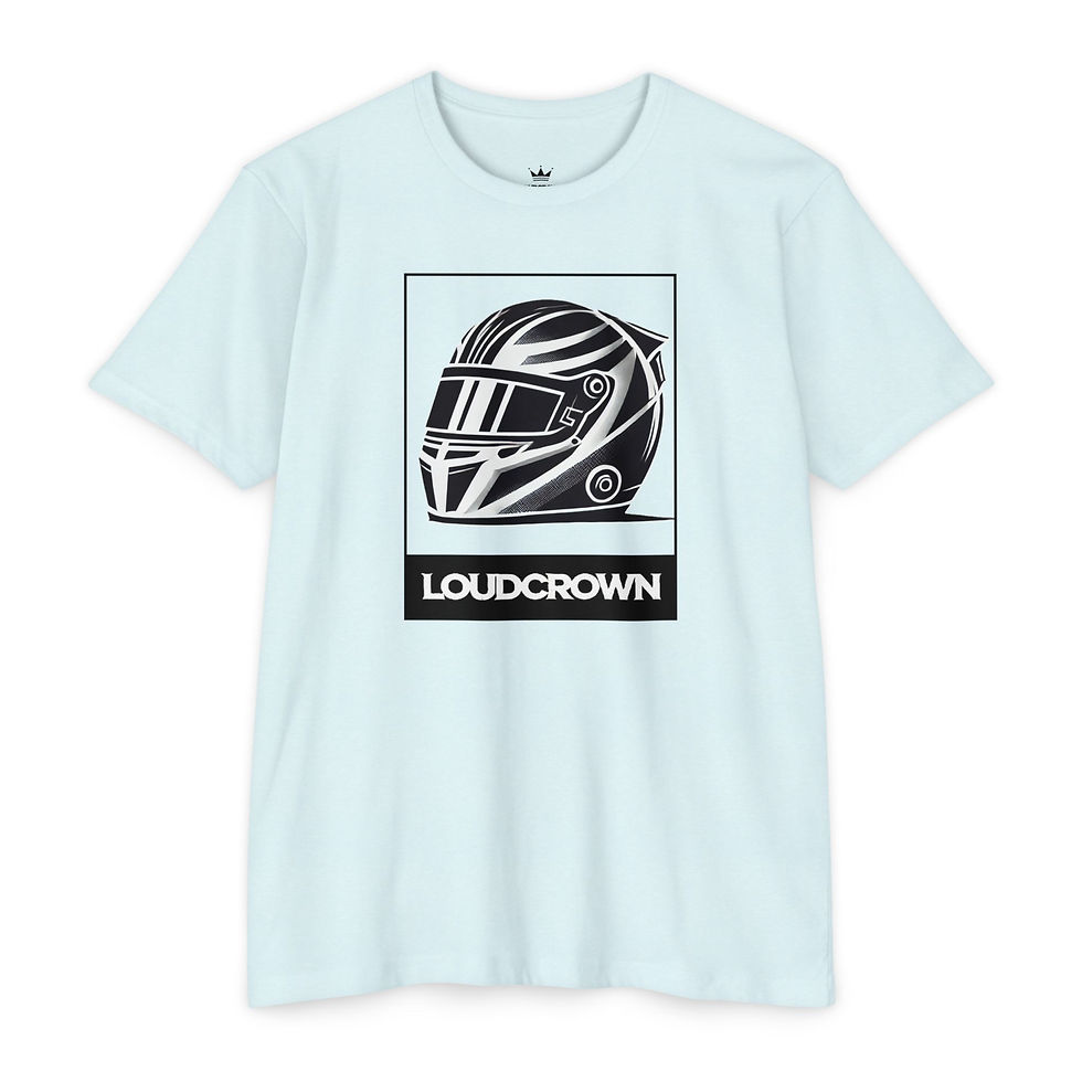 LoudCrown Apparel Helmet Tee, Racing tees, Men's Karting tees