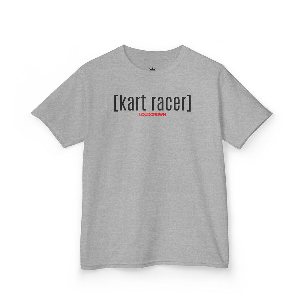 LoudCrown Kart Racer Kid's Karting t-shirt, karting tees, go kart shirts