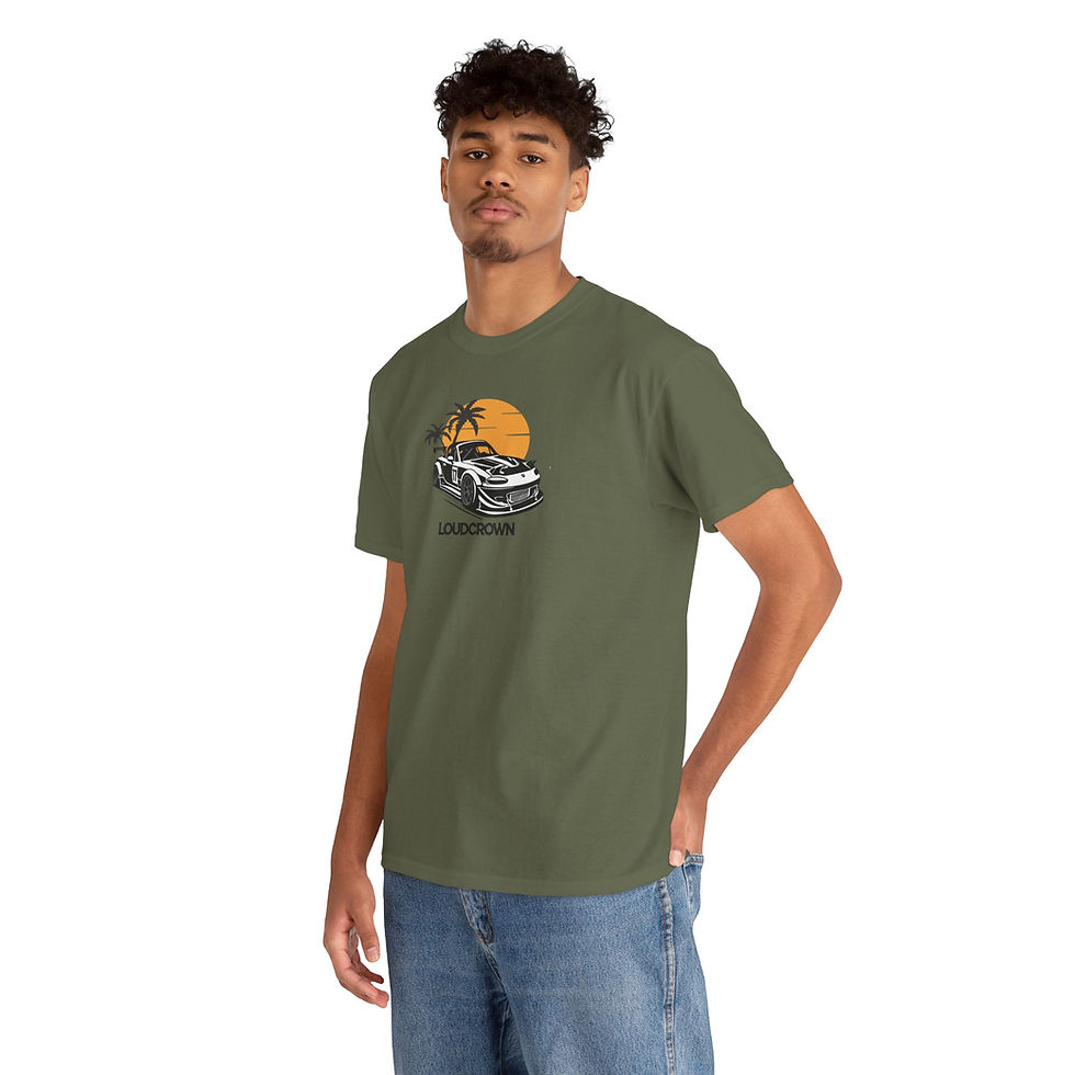 Thumbnail: LoudCrown Sunset Miata Tee, racing shirts, Miata shirts, Spec Miata Tees