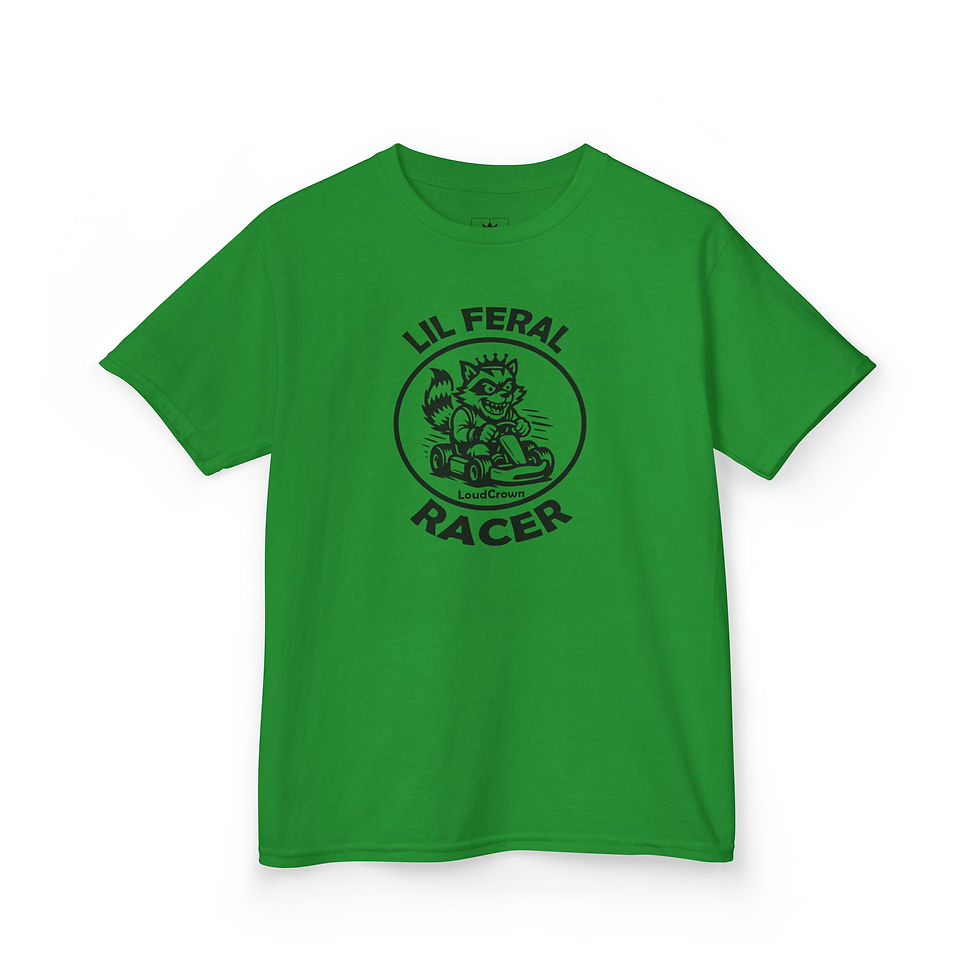 Thumbnail: LoudCrown LIL FERAL RACER Kids Kart Racing T-Shirt