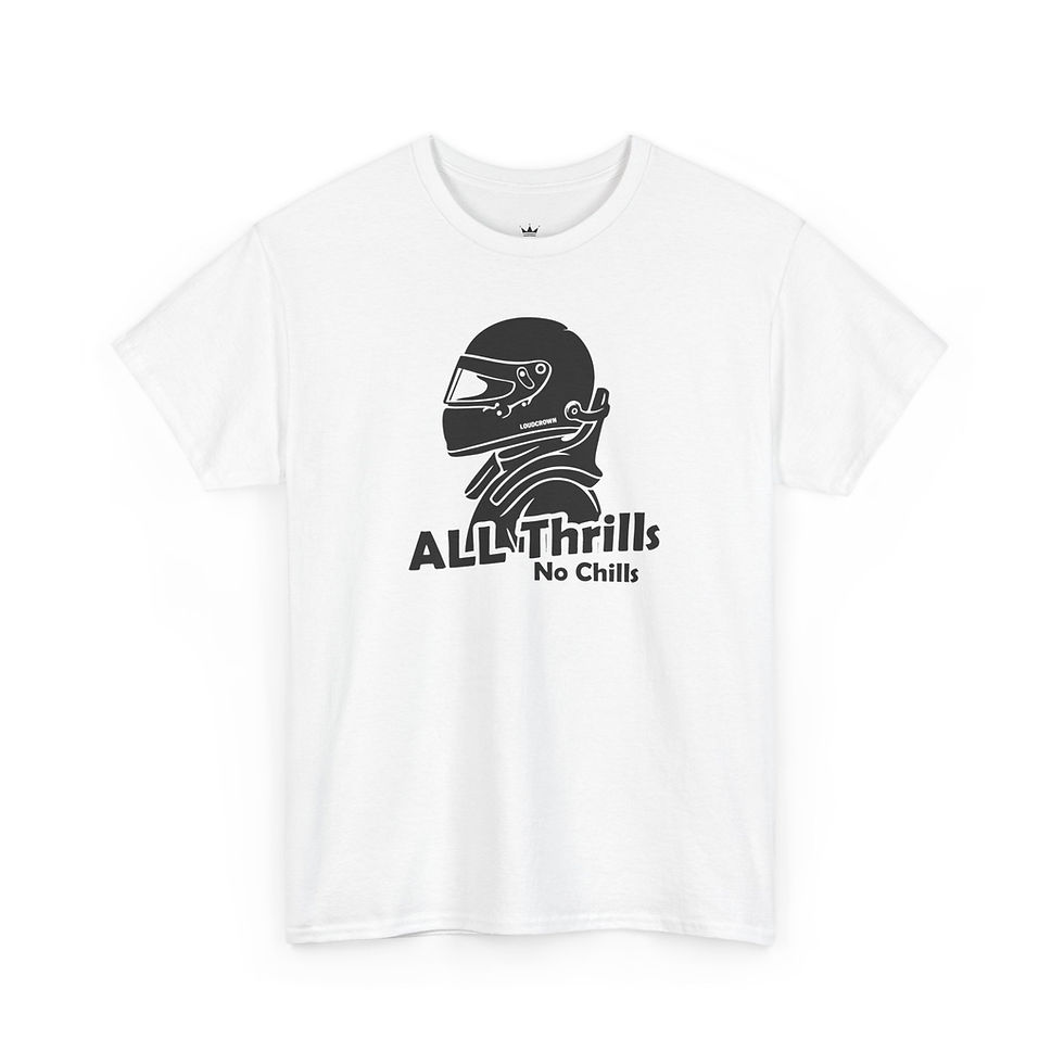 LoudCrown All Thrills Heavy Cotton Racing Tee