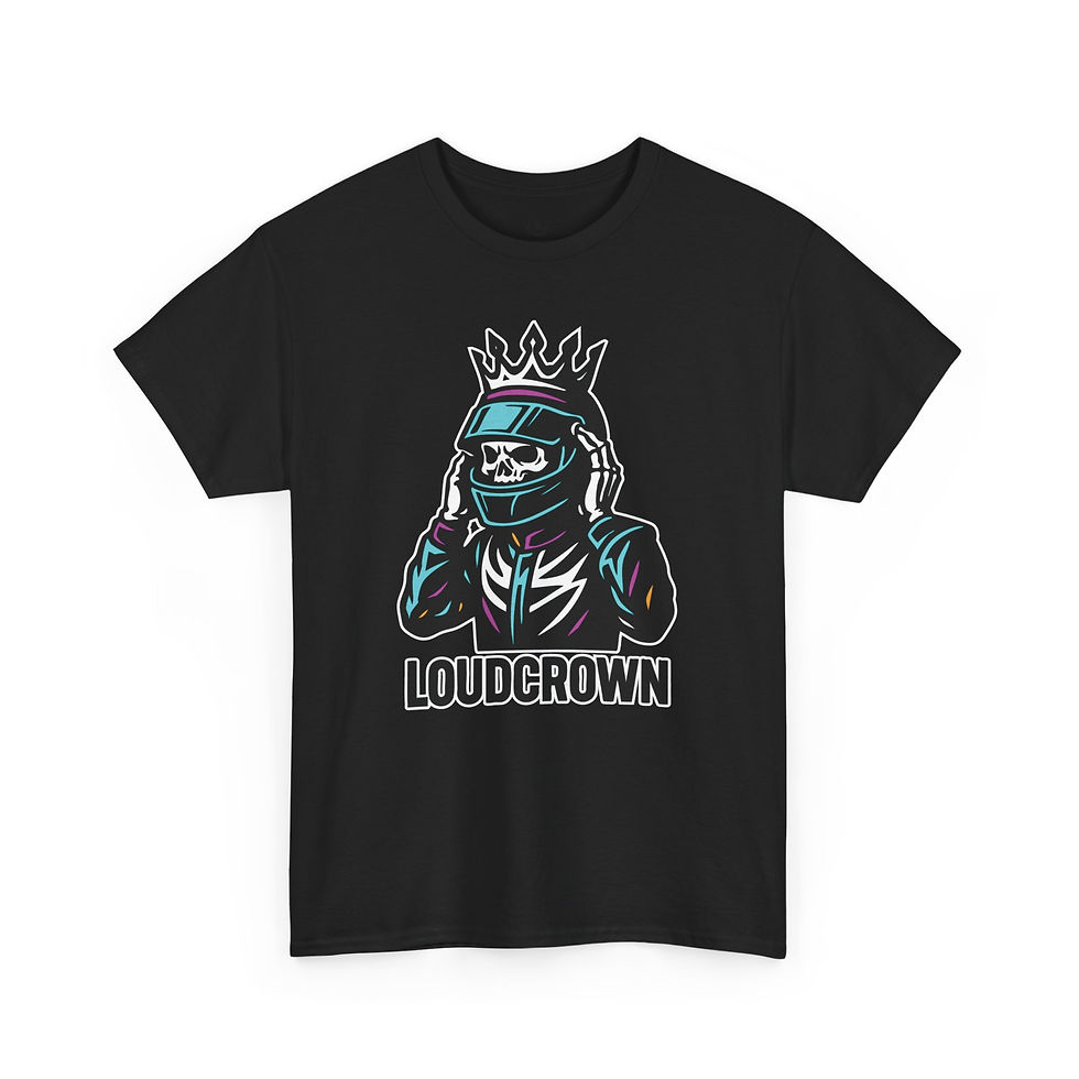LoudCrown Skelly Rider Neon Graphic Tee, LoudCrown Apparel, Racing Tees, Skeleton Tees, racing shirts with skeletons, go kart