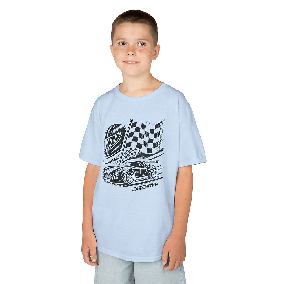 Thumbnail: LoudCrown Motorsports Graphic Kid's Tee, kids motorsport shirts, kids racing tees