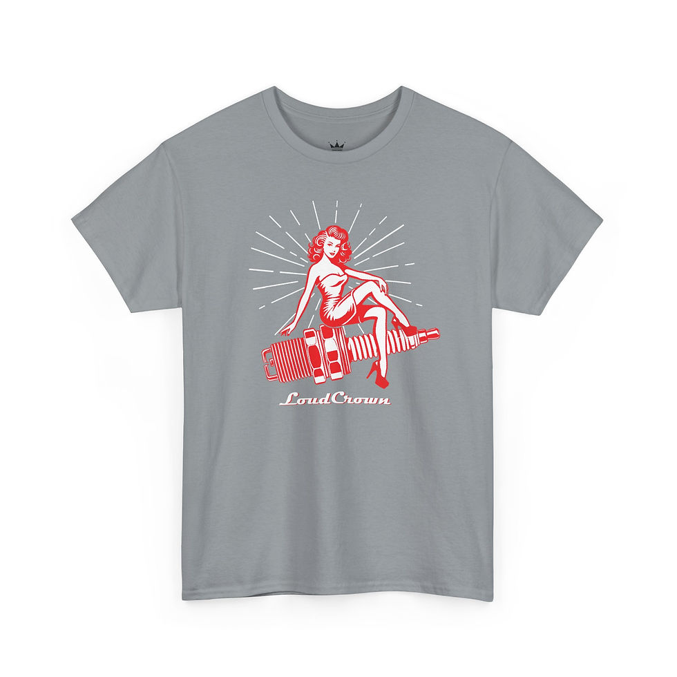 Thumbnail: LoudCrown Pin up Graphic Heavy Cotton Racing Tee