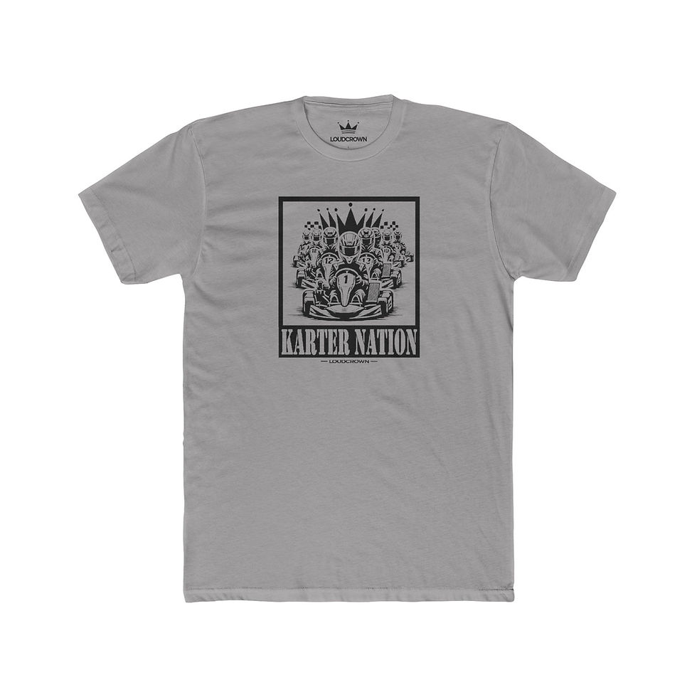 LOUDCROWN KARTER NATION T-SHIRT, MOTORSPORT TEES, RACING TEES, KARTING TEES, MOTORSPORT T SHIRTS, RACING T SHIRTS, KARTING