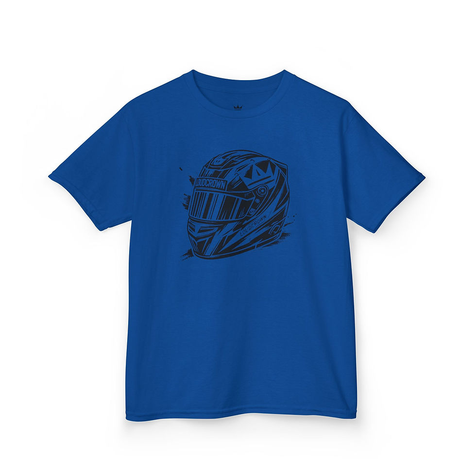 Thumbnail: LoudCrown Racer Helmet Kid's Racing t-shirt, kid's racing tee, Kid's racing shirt