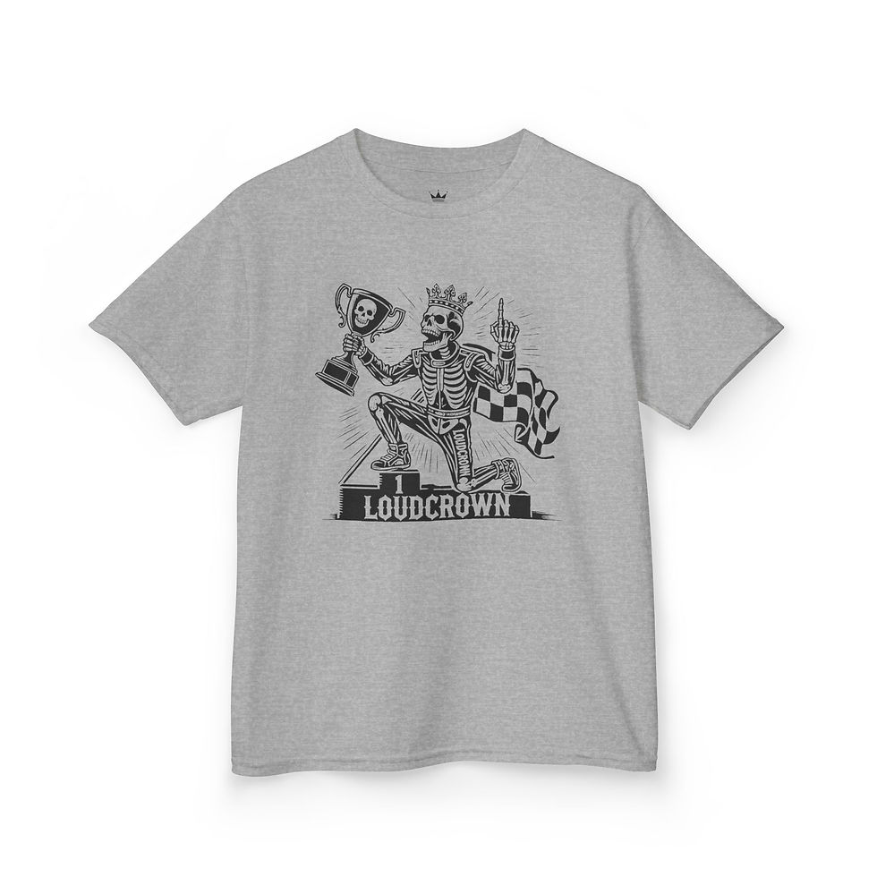 LoudCrown Race Win Kid's Racing shirt, kid's racing tees, kid's tees, Kids Graphic Tees