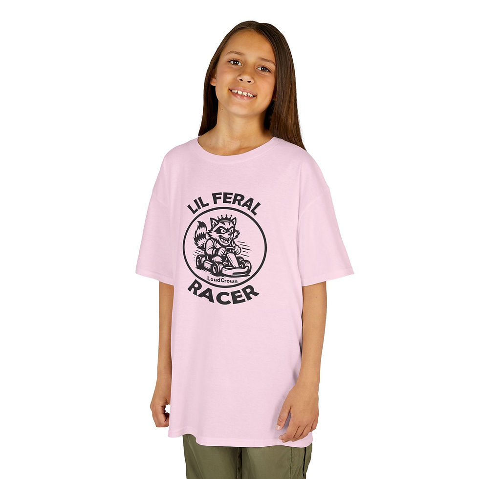 Thumbnail: LoudCrown LIL FERAL RACER Kids Kart Racing T-Shirt