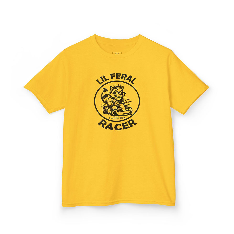 Thumbnail: LoudCrown LIL FERAL RACER Kids Kart Racing T-Shirt