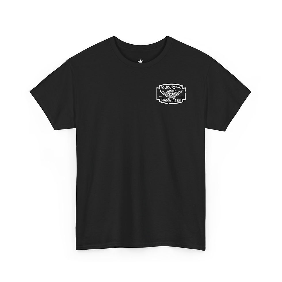 LoudCrown SPEED CREW Graphic (BACK) Heavy Cotton Racing Tee