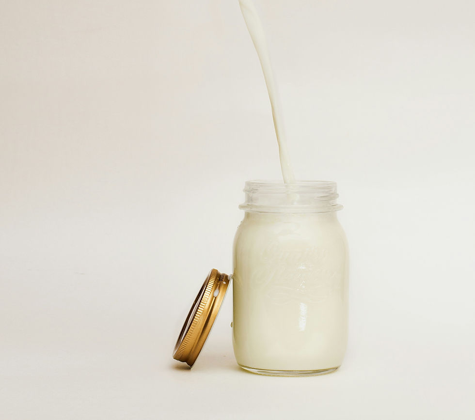 Masson Jar glass of milk