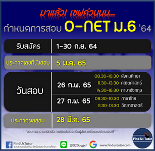 📌มาแล้ว! เซฟด่วนนน... กำหนดการสอบ O-NET ม.6 ปีการศึกษา 2564! เลือกสอบ-ไม่สอบตามความสมัครใจ โดยทางโร