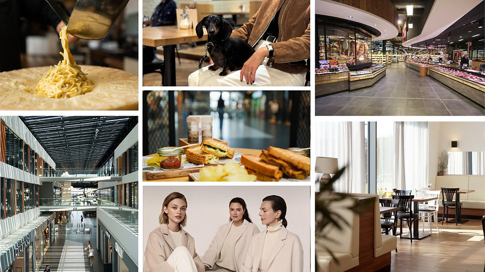 presentation of different shops/services/restaurants