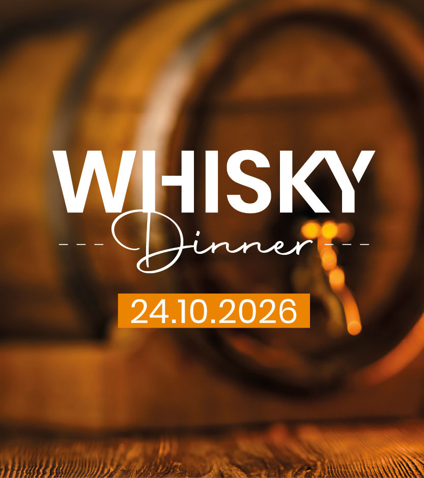 Whisky Dinner – Event am 24.10.2026 mit Whiskyglas im Hintergrund