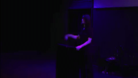 mercedes ohlen performing insecure dj at ucb franklin.