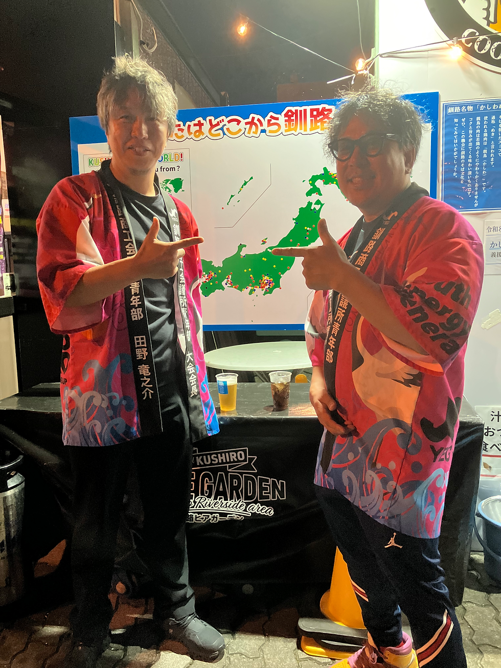 田野実行委員長(左)と宮腰副実行委員長(右)