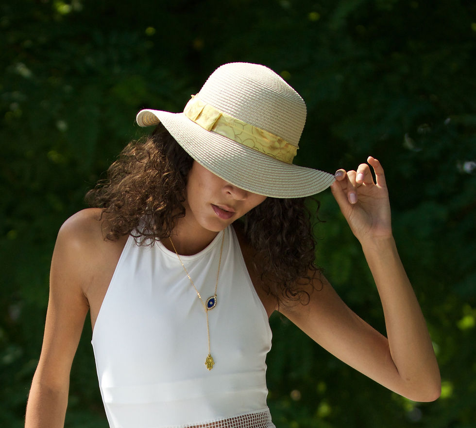'Chapelle' Beach Glam Natural Straw Hat