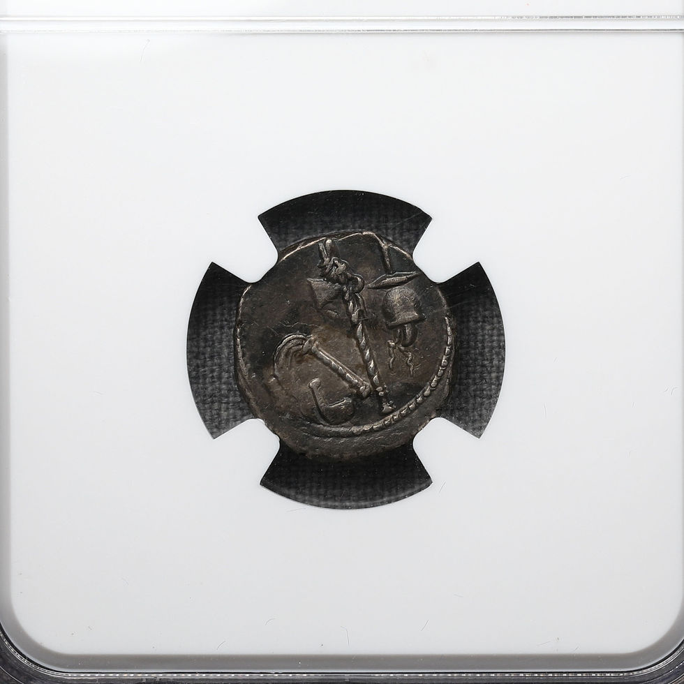サムネイル： 古代ローマ　 デナリウス銀貨　カエサル