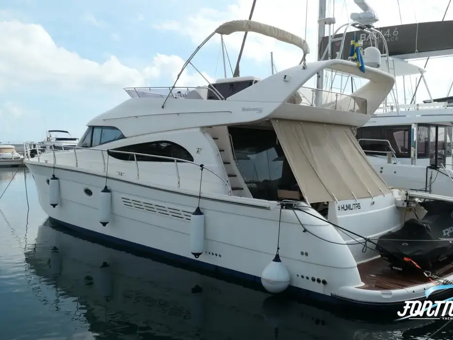 Humilitas I Rodman 56 flybridge yacht at the marina, Chasing Blue charter