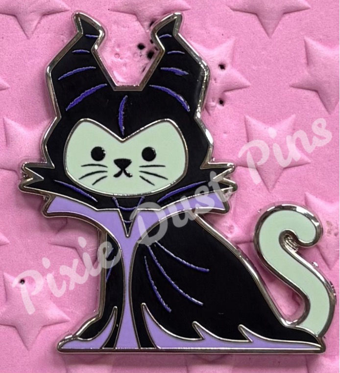 Thumbnail: Cat dressed as Maleficent Halloween cats and dogs mystery Disney pin