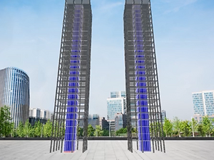 comparison of a building the core of which is supported by StruFlex hydraulic pot bearings (acting as spring & damper devices) -VS- the same building without dampers (base-fixed)