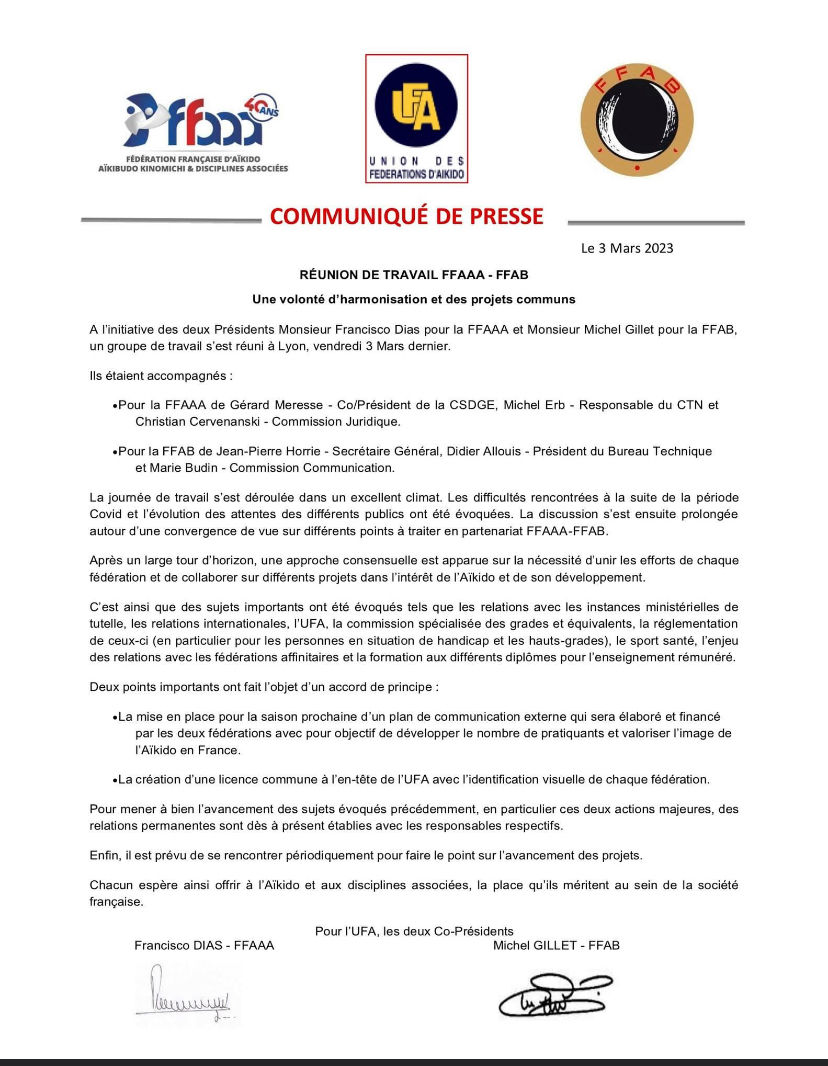 communiqué de presse FFAB_FFAAA