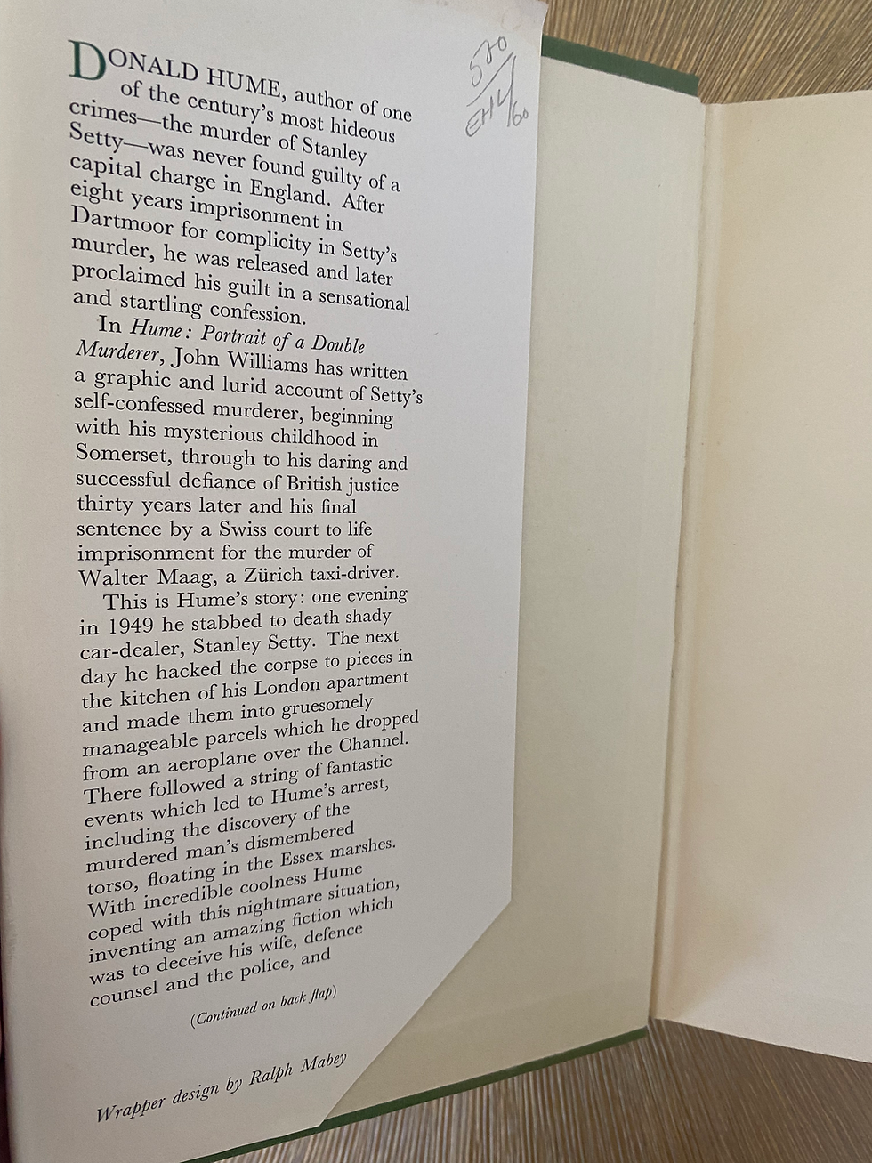Thumbnail: John Williams, Hume: Portrait of a Double Murder (1960)