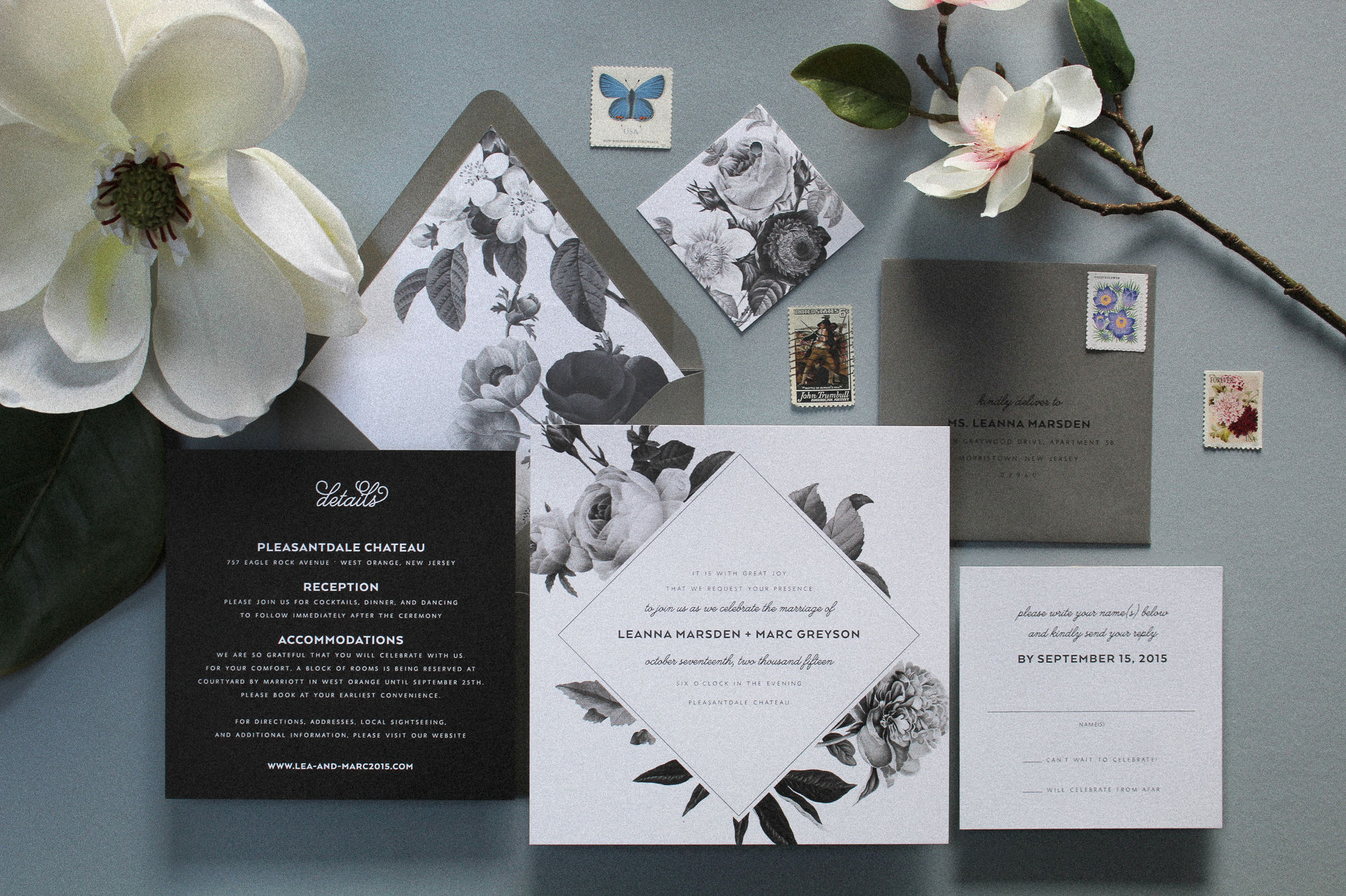 Tea Jam Studio, Wedding Invitation, Floral Invitation, Garden Invitation, Modern Invitation, Botanical Illustrations